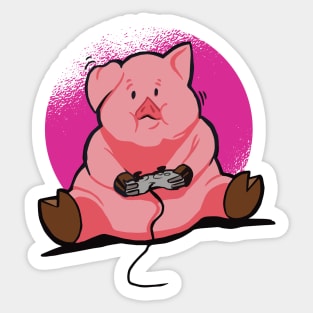 Pink Gamer Pig Sticker